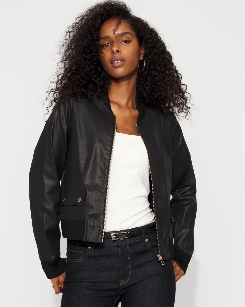 Coated Bomber Jacket | White House Black Market